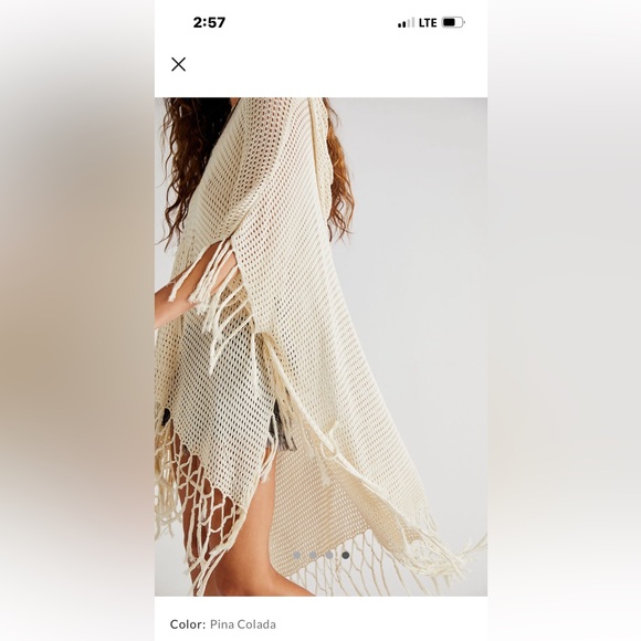 Free People Summer House Crochet Poncho - Picture 4 of 7